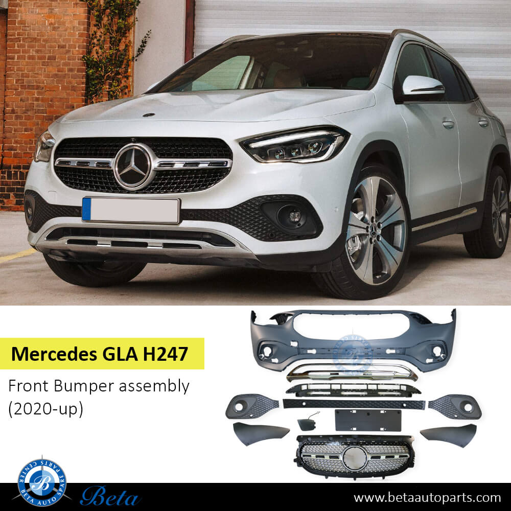 Mercedes GLA-Class H247 (2021-Up), Front Bumper with Radiator Grille, China, 2478803501 Mercedes GLA-Class H247 (2021-Up), Front Bumper with Radiator Grille, China, 2478803501